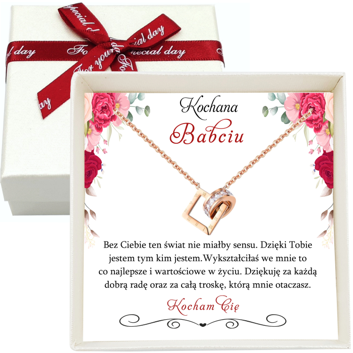Naszyjnik Celebrytka Geometryczna Damska Prezent dla Babci na Dzień Babci