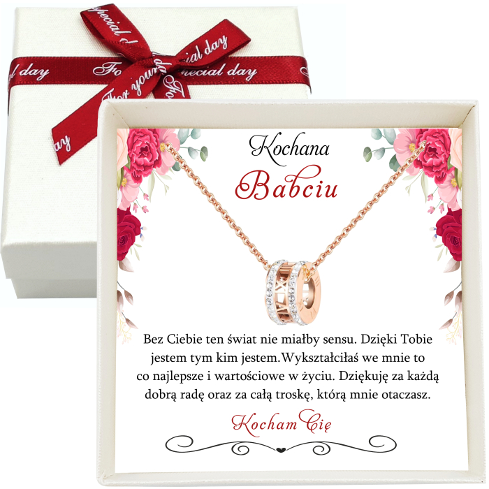 Naszyjnik Kółeczko Celebrytka Damska Prezent dla Babci na Dzień Babci