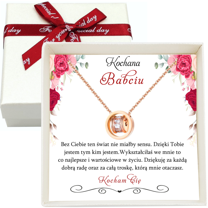 Zawieszka Kółeczko Celebrytka Damska Prezent dla Babci na Dzień Babci