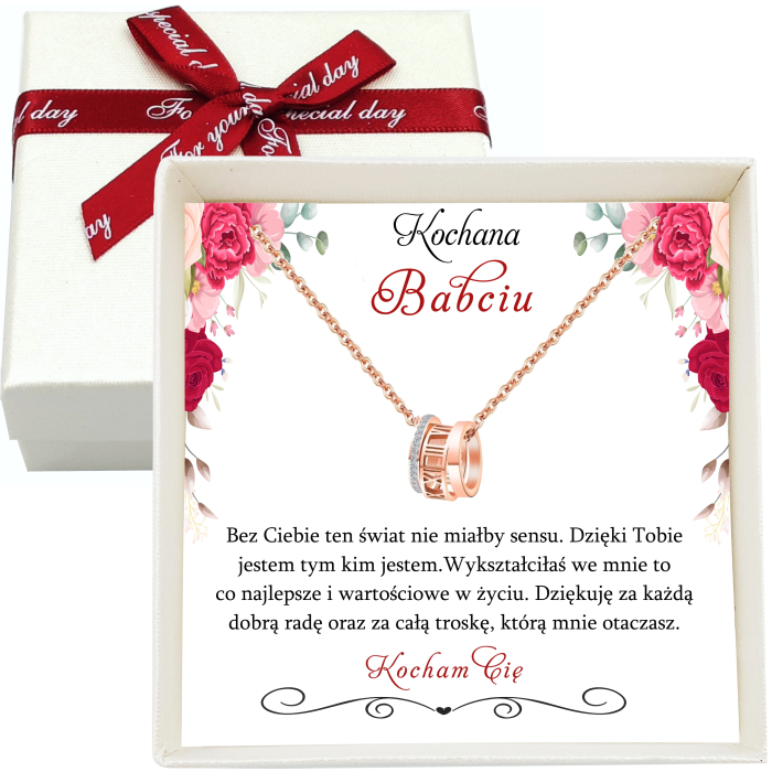 Zawieszka Kółeczka Celebrytka Damska Prezent dla Babci na Dzień Babci