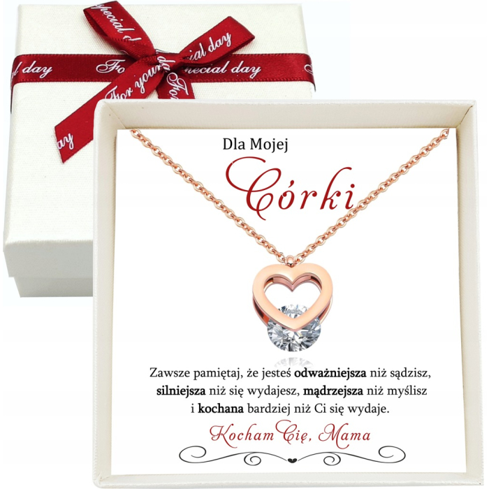 Naszyjnik Celebrytka dla Córki Serce Diament