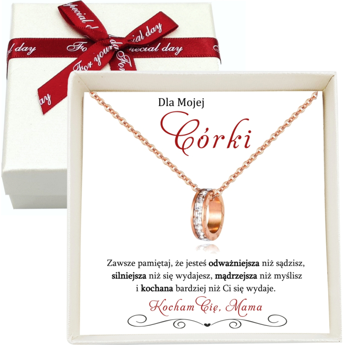 Naszyjnik Celebrytka dla Córki Kółeczko z Cyrkoniami