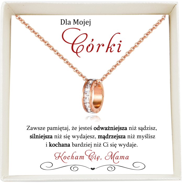 Naszyjnik Celebrytka dla Córki Kółeczko z Cyrkoniami