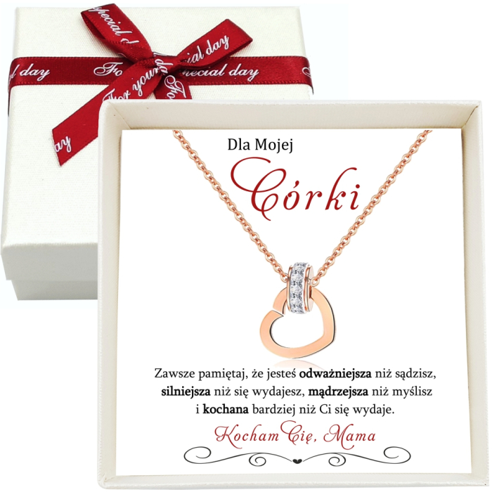 Naszyjnik Celebrytka dla Córki Serce z Cyrkoniami