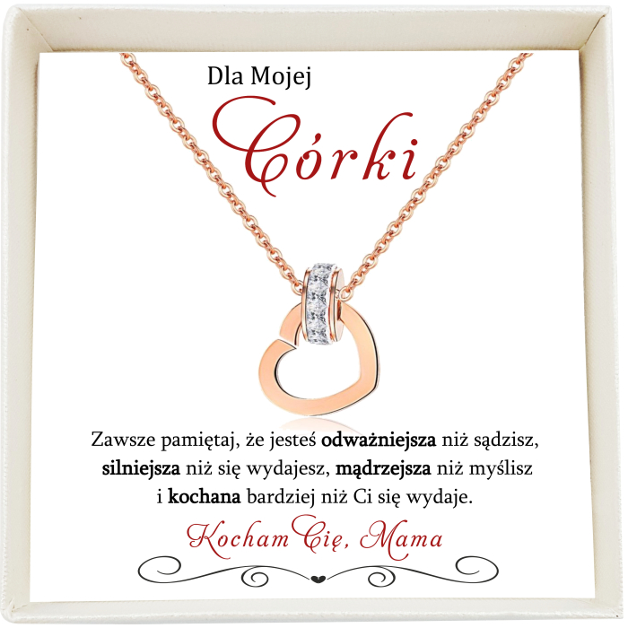 Naszyjnik Celebrytka dla Córki Serce z Cyrkoniami