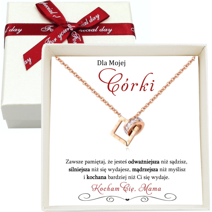 Naszyjnik Celebrytka dla Córki Geometryczna z Cyrkoniami