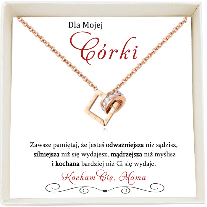 Naszyjnik Celebrytka dla Córki Geometryczna z Cyrkoniami