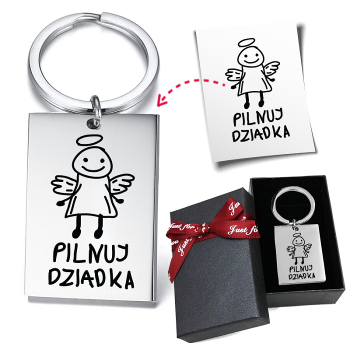 Breloczek Dla Dziadka Rysunek od Wnuka Wnuczki Prezent