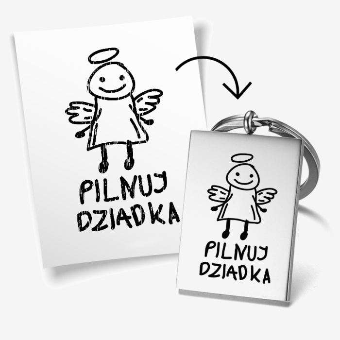 Breloczek Dla Dziadka Rysunek od Wnuka Wnuczki Prezent