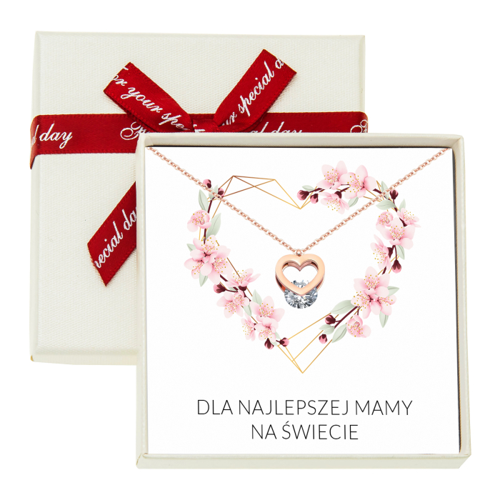 Naszyjnik Celebrytka dla Mamy Serce Diament