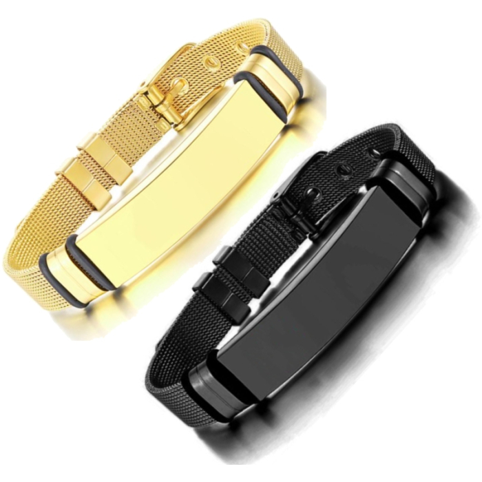 Dwie Bransoletki Mesh Stal 316L dla Par Zakochanych