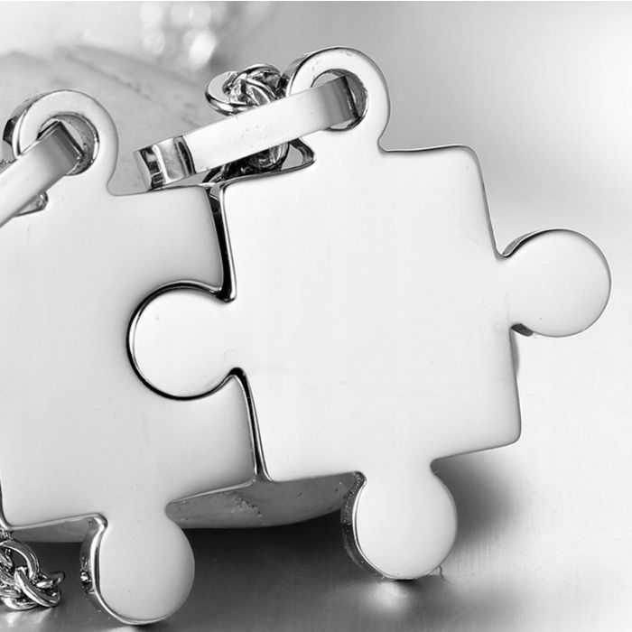 Dla Pary Zakochanych Puzzle Naszyjniki Zawieszki z Grawerem (Kolory)