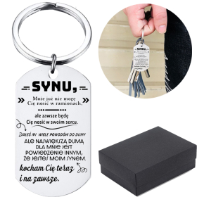 BRELOCZEK STAL ZAWIESZKA PREZENT DLA SYNA PERSONALIZOWANY