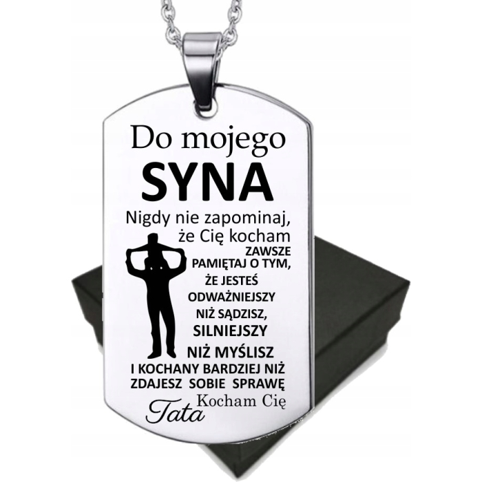 Zawieszka Nieśmiertelnik z Grawerem dla Syna