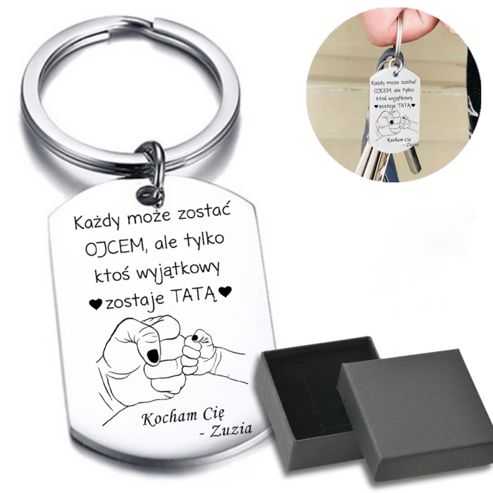 Breloczek Stal 316L Pomysł na Prezent Każdy Może Zostać Ojcem