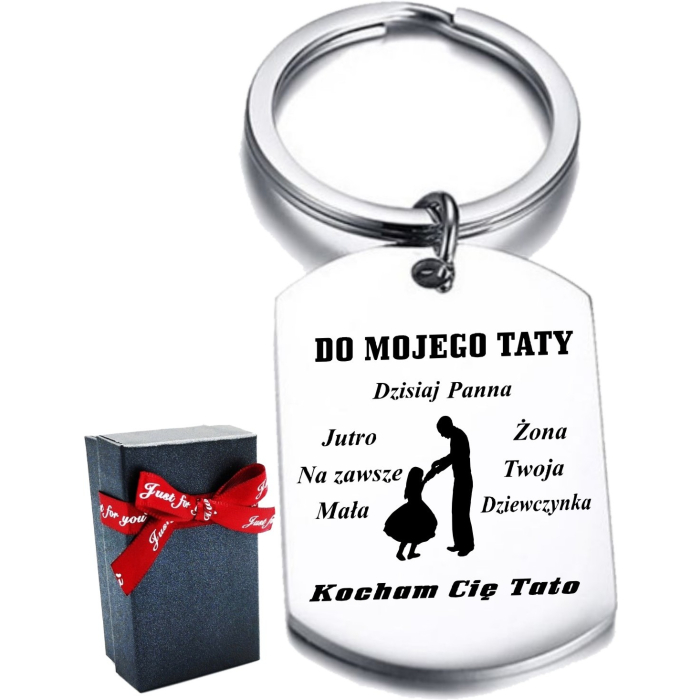 Breloczek ze Stali Szlachetnej z Grawerem dla Taty od Córki