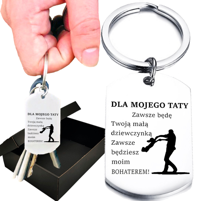 Brelok ze Stali Chirurgicznej z Grawerem dla Taty od Córki