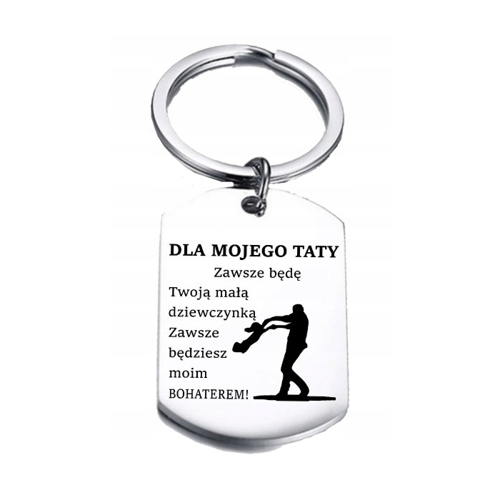 Brelok ze Stali Chirurgicznej z Grawerem dla Taty od Córki