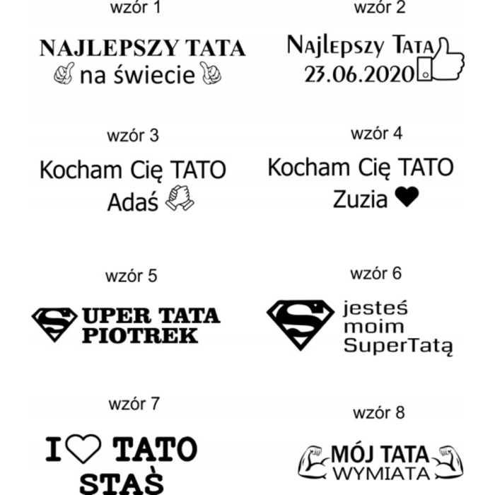Szeroka bransoleta ze skóry z grawerem dla Taty Wzory