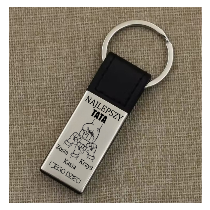 Brelok dla Taty Najlepszy Tata + Rączki z Imionami
