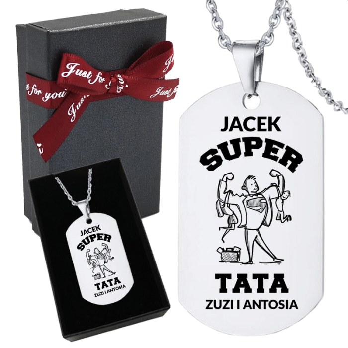 Srebrny Personalizowany Naszyjnik dla Taty