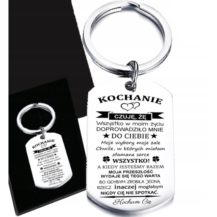 Srebrny Personalizowany Breloczek do kluczy Dla Ukochanego