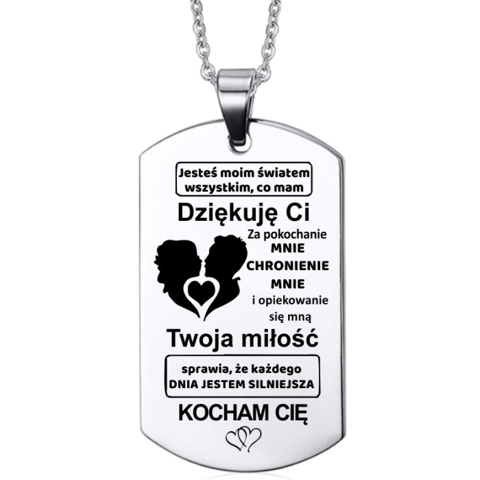 Srebrna Zawieszka Nieśmiertelnik Dla Ukochanego