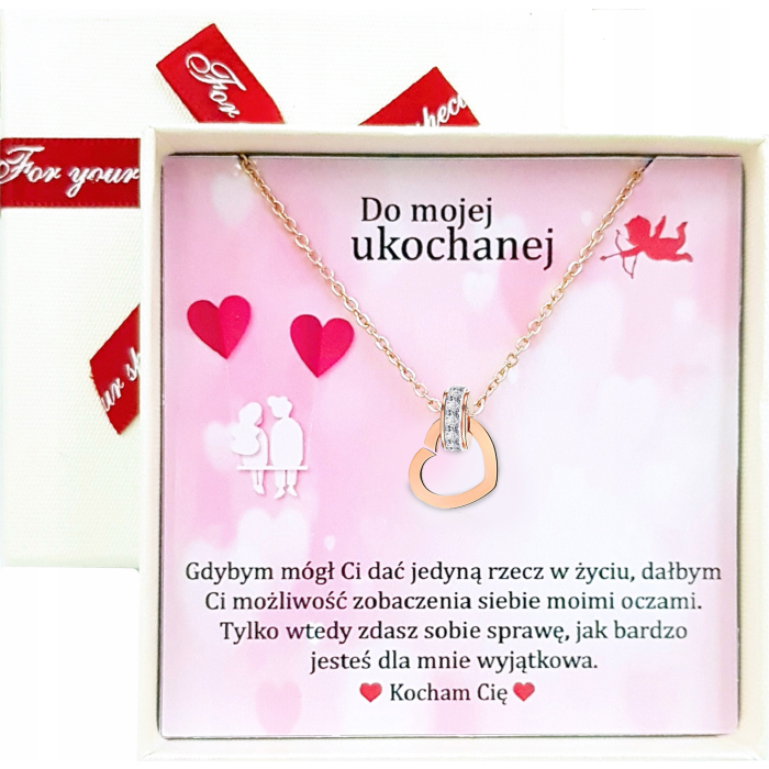 Złoty Naszyjnik Serce Celebrytka dla Ukochanej