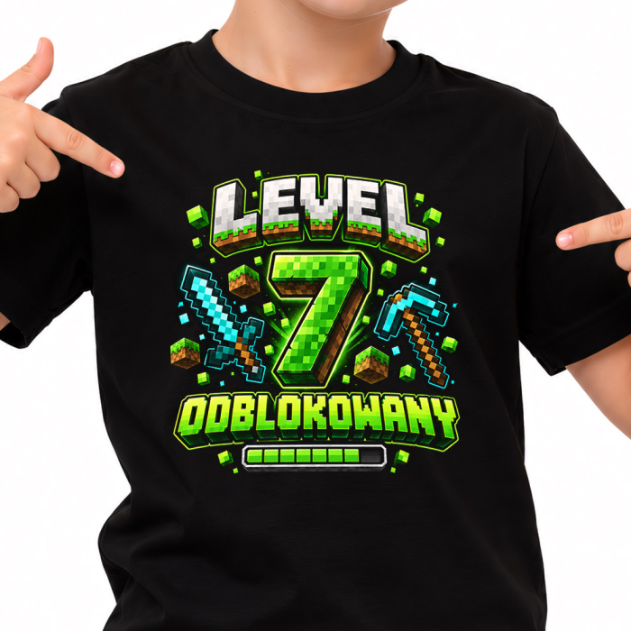 Koszulka na 7 Urodziny - 7 Level Odblokowany