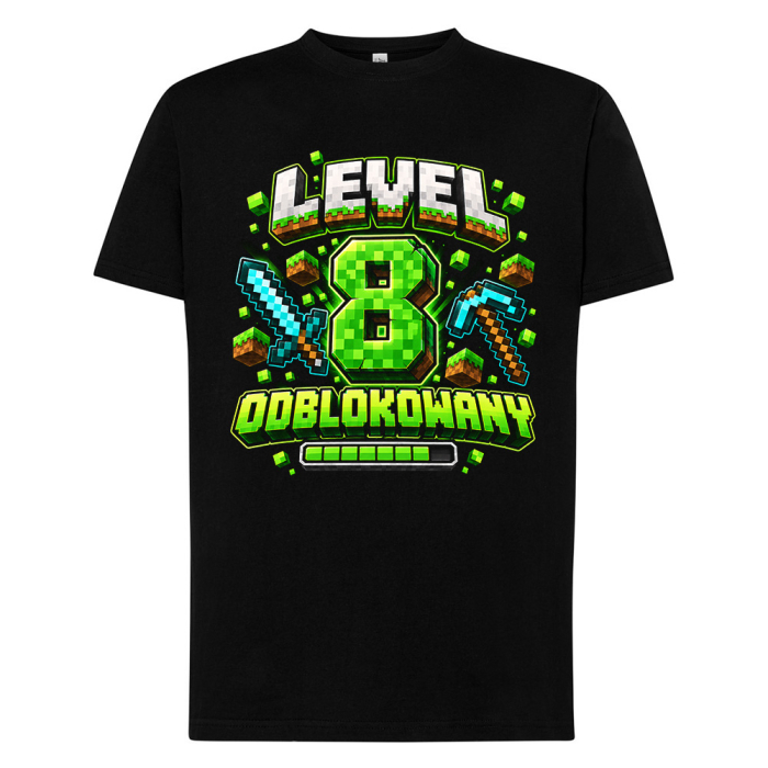 Koszulka na 8 Urodziny - 8 Level Odblokowany