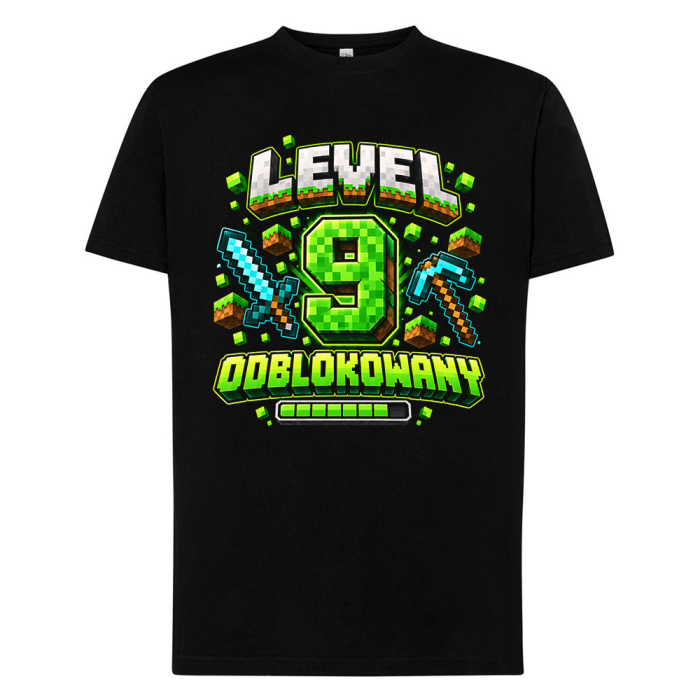 Koszulka na 9 Urodziny - 9 Level Odblokowany