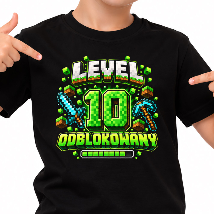 Koszulka na 10 Urodziny - 10 Level Odblokowany