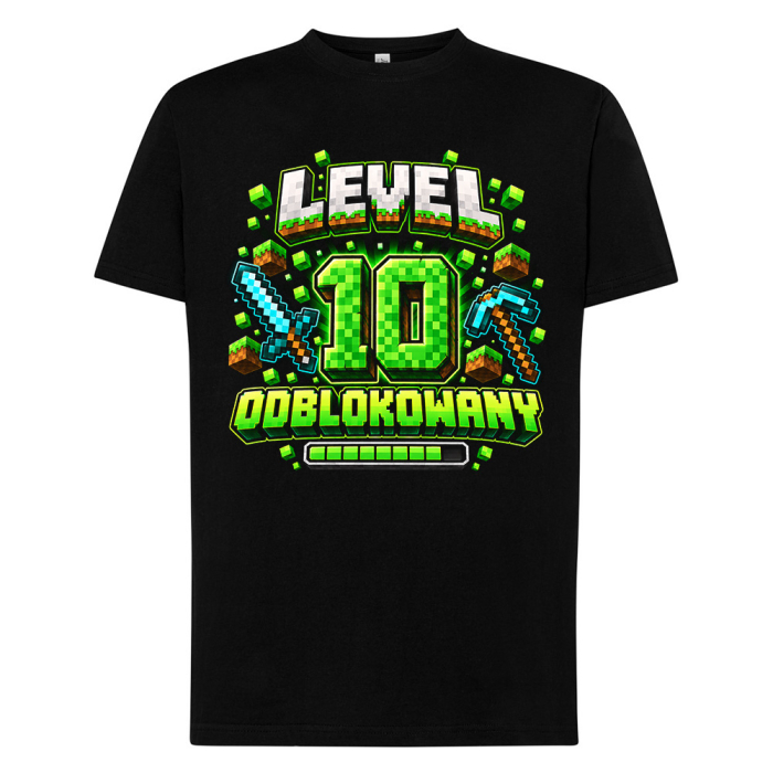 Koszulka na 10 Urodziny - 10 Level Odblokowany
