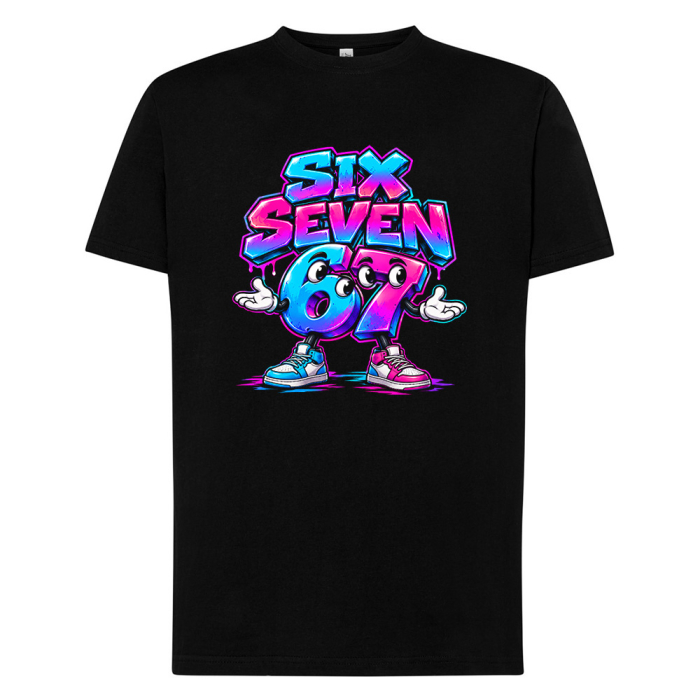 Koszulka Dziecięca Six Seven 67 Neon Jakość Premium