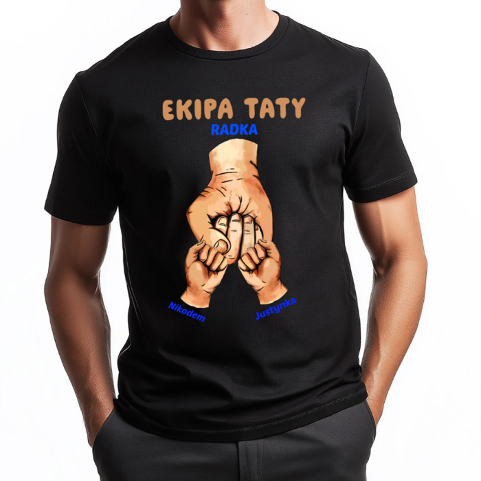 Koszulka Męska dla Taty - Ekipa Taty Imiona Dzieci