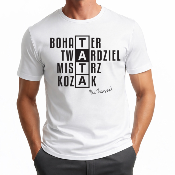 Koszulka Męska dla Taty - Krzyżówka TATA KOZAK