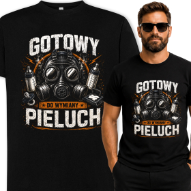 Męska Koszulka - Gotowy do Wymiany Pieluch - Prezent dla Przyszłego Taty