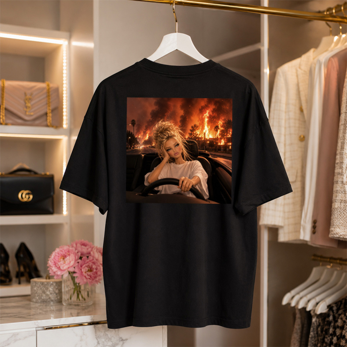 Oversize Koszulka Damska w AUCIE FIRE, OGIEŃ