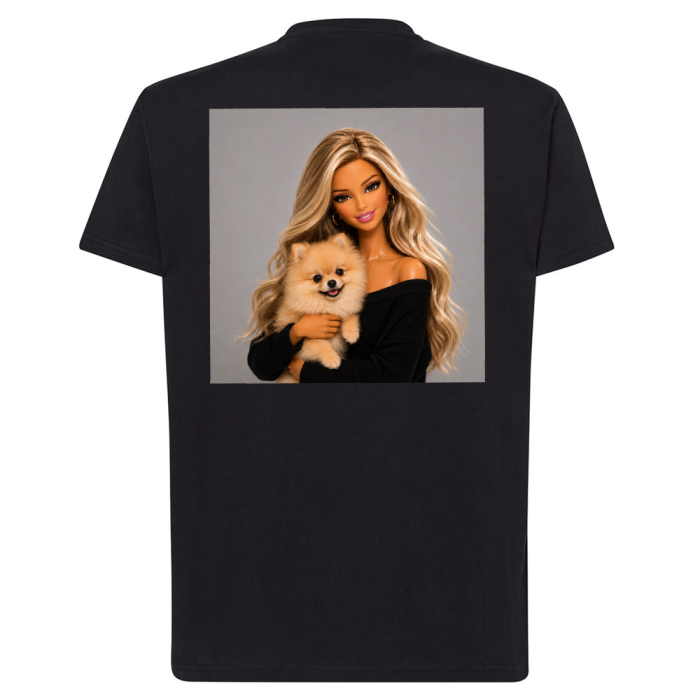 Koszulka Lalka z Pomeranianem Damski T-shirt Pies