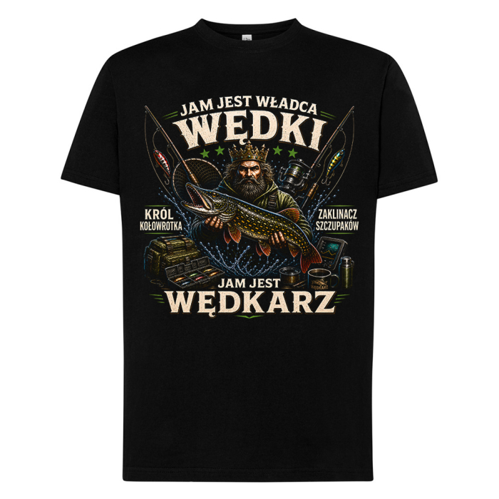 Koszulka Dla Wędkarza - Jam Jest Władcą Wędki, Jam Jest Wędkarz