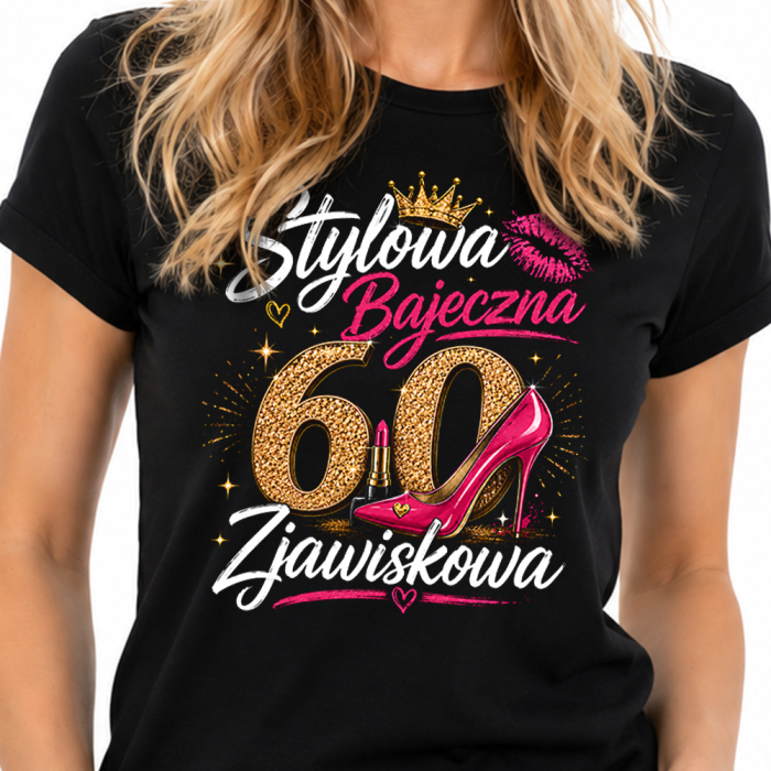 Koszulka Damska na 60 Urodziny Stylowa Bajeczna Zjawiskowa