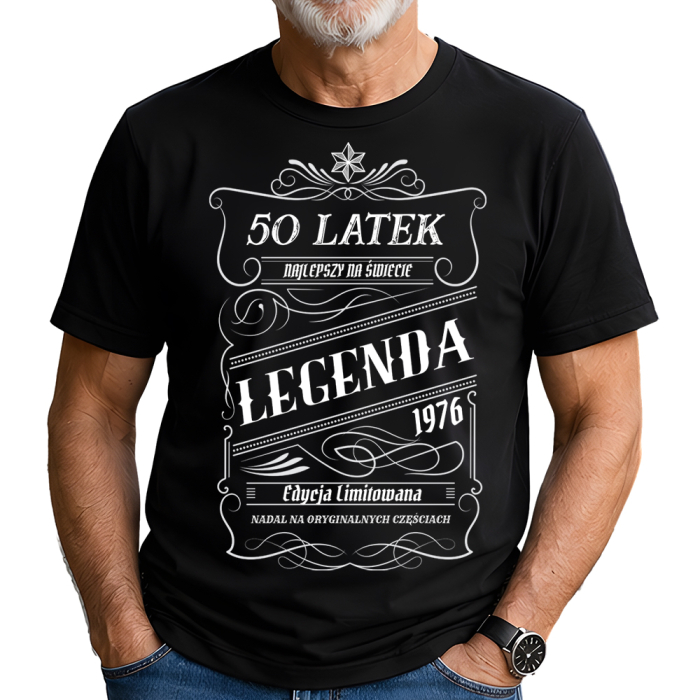 Koszulka Na 50 Urodziny - Najlepszy 50 Latek Legenda Na Oryginalnych Częściach