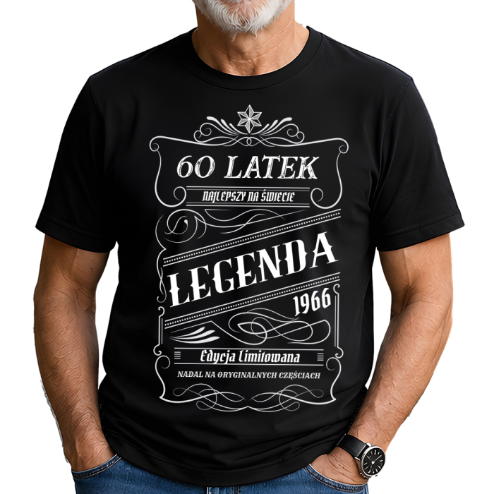 Koszulka Na 60 Urodziny - Najlepszy 60 Latek Legenda Na Oryginalnych Częściach