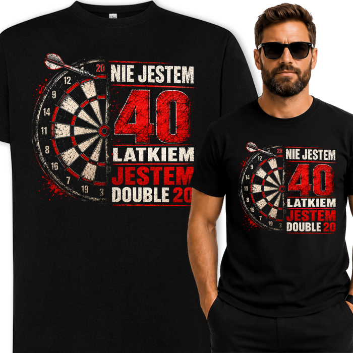 Koszulka na 40 urodziny - Nie Jestem 40 Latkiem Jestem Double 20