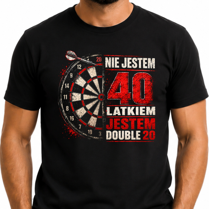 Koszulka na 40 urodziny - Nie Jestem 40 Latkiem Jestem Double 20