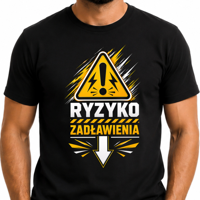 Męska Koszulka - Ryzyko Zadławienia Śmieszny Prezent Dla Faceta 18+