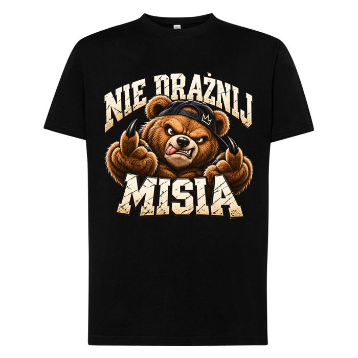 Koszulka męska Nie Drażnij Misia Zabawny Nadruk Prezent