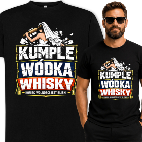 Koszulka Na Wieczór Kawalerski Dla Przyszłego Pana Młodego - Kumple Wódka Whisky
