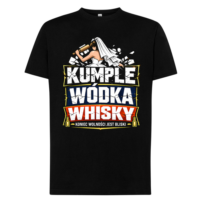 Koszulka Na Wieczór Kawalerski Dla Przyszłego Pana Młodego - Kumple Wódka Whisky