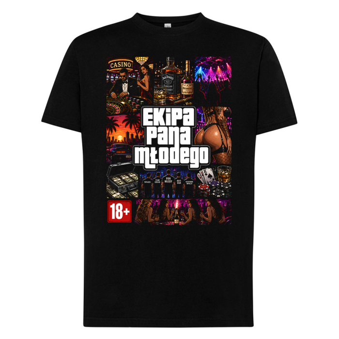 Koszulka Ekipa Pana Młodego 18+ – Wieczór Kawalerski GTA Style